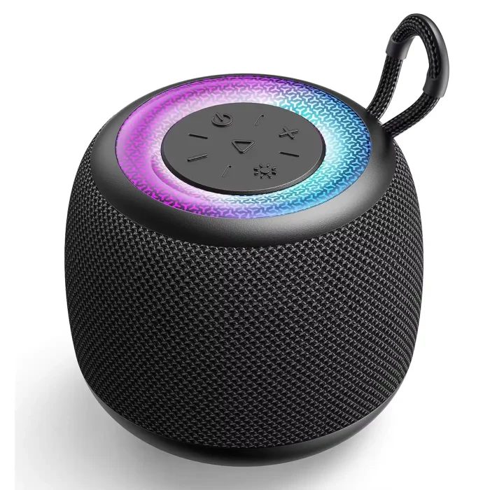 Portable Bluetooth Speaker with Syncing RGB Light Ring - Waterproof & Rugged