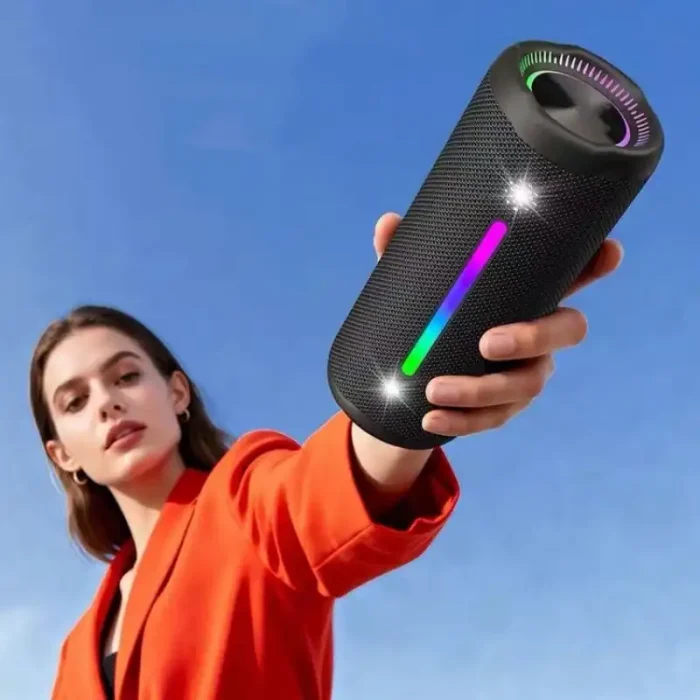Multi-Input Portable Bluetooth Speaker with TWS Stereo & RGB Light Visor